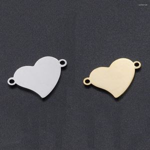 Charms wznb 10 stks harten stichten blanco roestvrijstalen hanger -connector voor sieraden maken handgemaakte ketting diy accessoires