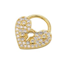 Charms Zhukou 2022 Goudkleur hart/ovale oorbel hangers voor vrouwen DIY handgemaakte mode -sieraden accessoires Groothandel VD862 D DHGO's