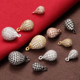 Charmes ZHUKOU 6x11mm multicolore en laiton cubique zircone larmes breloques pendentifs pour collier à faire soi-même boucles d'oreilles bijoux modèle VD374 231102