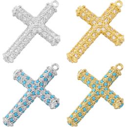 Charms ZHUKOU Kruis Voor Sieraden Maken Messing Zirconia Hangers DIY Handgemaakte Materialen Accessoires VD1429
