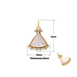 Breloques Zircon blanc émail pendentif de mariage doré robe de mariée collier petite jupe Costume bijoux à bricoler soi-même faisant des accessoires