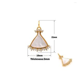 Bedels Zirkoon Wit Emaille Bruiloft Hanger Gouden Bruidsjurk Ketting Kleine Rok Kostuum DIY Sieraden Maken Accessoires