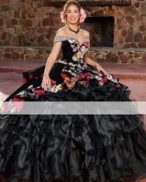 Charro Quinceanera Vestidos Emboridery Púrpura Vestidos mexicanos Vestidos de 15 ANOS PRINCIPSS CUMPLEA LA FIESTA DE CUMPLEABA