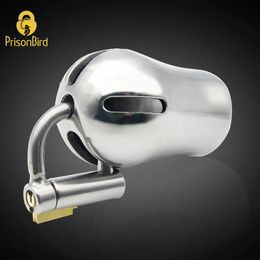 CHASTE BIRD Dispositif de chasteté de luxe pour homme Cage à pénis en acier inoxydable avec bouchon en titane PA Magic Lock Sex Toy BDSM A294 240102