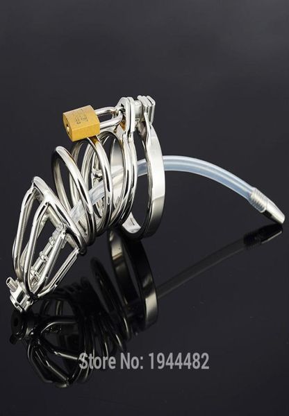 Chastetity CELaire des boucles mâles anneaux Cage de chasteté avec tube de silicone BDSM COCK LOCK CHASTITY SPIKE