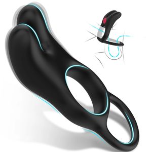 Dispositifs de chasteté Vibrant Cock Ring Couples Sex Toys pour hommes Pénis Vibromasseur clitoridien avec 10 modes de vibration Vibrateurs de jouets silencieux 231219