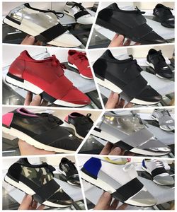 Chaussures Fashion Luxury Designer Shoes Race Paris Trainers White Black Dress de Luxe Sneakers Men Women Casual schoenen Gratis verzending