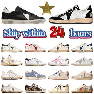Chaussures Italië Luxury merk Designer Platform Loafers Plate-Forme Dirty Old Ball-Star Superstar Nappa Leather Sneakers Chaussure Men Women Casual Shoe EUR 35-46