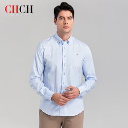 CHCH arrivée 100% pur coton rayé chemise à carreaux affaires décontracté haute qualité chemise à manches longues pour hommes chemise boutonnée 220516