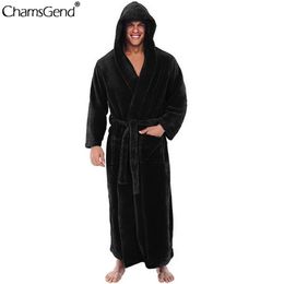 ChCHAMSGEND tamanho S-5XL casa roupas roupão de banho dos homens inverno alongado pelúcia xale roupão masculino manga comprida robe casaco pijamas # 4z253L