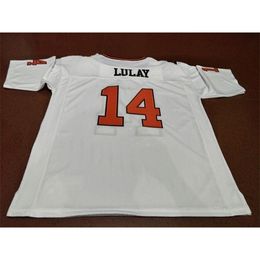 Maillot pas cher 001 BC Lion # 14 Travis Lulay White Orange College ou maillot personnalisé avec n'importe quel nom ou numéro