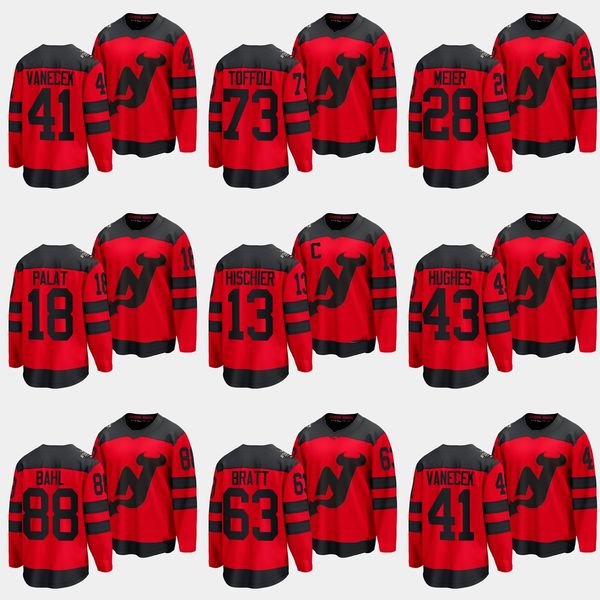 Barato 13 Nico Hischier Devil 2024 Stadium Series Hockey''nhl''Jersey Jesper Bratt Kevin Bahl Luke Jack Hughes Ondrej Palat Timo Meier Tyler Toffoli Vitek Vanecek