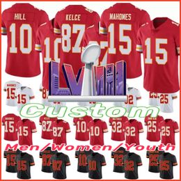 Goedkoop 15 Patrick Mahomes Jersey Men Women Youth 22 Trent McDuffie 9 Juju Smith-Schuster 25 Clyde Edwards-Helaire 87 Travis Kelce 95 Chris Jones voetbaljerseys