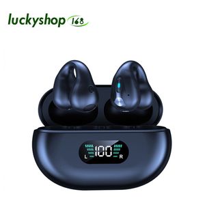 TWS Q80 Air Pro Auriculares inalámbricos Fone Bluetooth Auriculares de conducción ósea Diseño de clip para la oreja Control táctil LED Auriculares deportivos