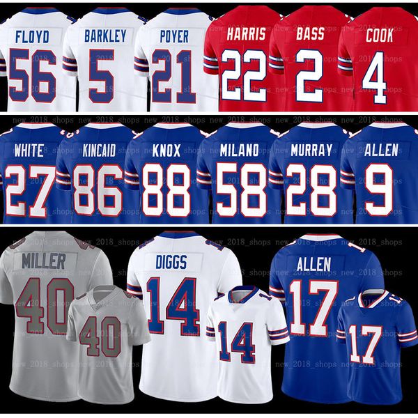 CHARATE 17 Josh Allen 14 Stefon Diggs Jerseys de fútbol Damar Hamlin 86 Dalton Kincaid James Cook Greg Rousseau Buffalos Billes Dawson Knox Gabe Davis Micah Hyde Khalil S