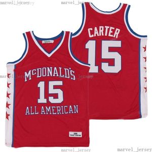 pas cher 1995 Vince Carter # 15 Maillots de basket McDonald's All Sewn American Jersey HOMMES FEMMES JEUNESSE XS-5XL