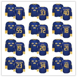 Barato 2016 Copa del Mundo de Suecia WCH Hockey Jerseys 34 Carl Soderberg 92 Gabriel Landeskog 19 Backstrom 65 Erik Karlsson 20 Steen 30''nHl''Lundqvist