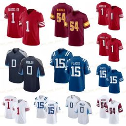 Goedkoop 2024 NIEUW 1 DEEBO SAMUEL SR SRUBLE Jersey Ridley Joe Flacco Bobby Wagner Heren Vrouwen Jeugd naaien