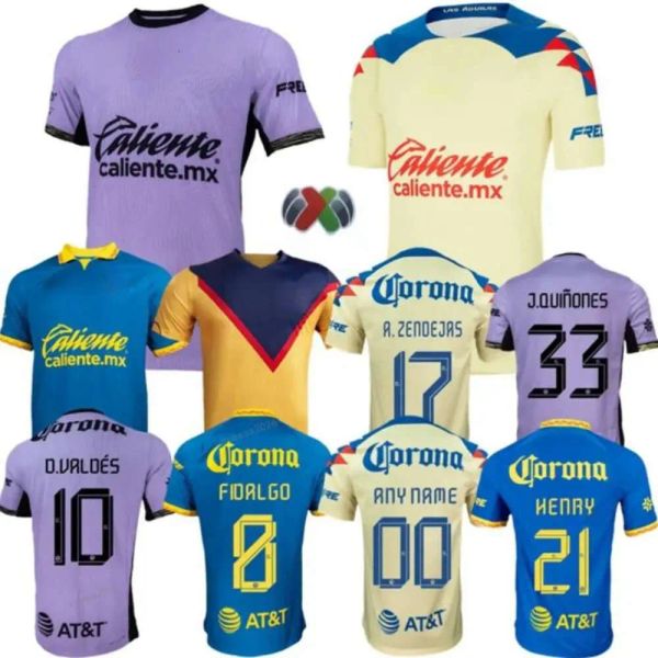 Pas cher 23 24 Club America Soccer Jerseys Liga MX HENRY J.QUINONES D.VALDES 3RD A.ZENDEJAS FIDALGO 2023 2024 HOME AWAY Troisième Maillot Fans Slim