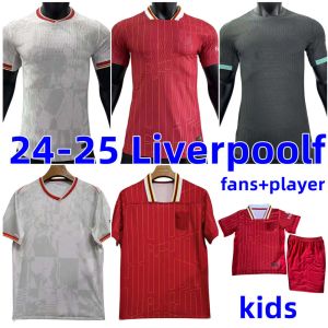 Barato 24 25 Live.POOL Soccer Jersey MO SALAH hogar lejos tercero THIAGO Luis Diaz Fútbol FIRMINO VIRGIL Pantalones cortos Jugador fanáticos Camisa fc Maillot De Foot Kits Liverpoolf Kids