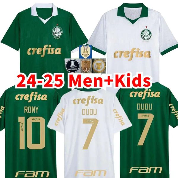 Pas cher 24 25 Palmeiras DUDU Soccer Jerseys 2024 Accueil vert BRENO LOPES RONY G.GOMEZ Chemise Away D.Barbosa LUCAS LIMA G.MENINO MINA G.VERON kit enfants uniformes de football