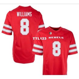 Barato 3740 UNLV Rebels Charles Williams # 8 real bordado completo College Jersey Tamaño S-4XL o personalizado cualquier nombre o número jersey