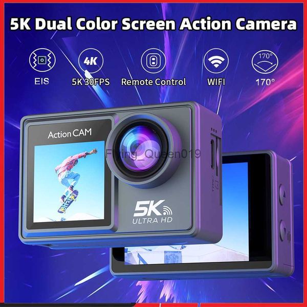 Caméra d'action 5K30FPS bon marché, double écran IPS EIS 170, caméra de sport étanche à 30M avec télécommande WiFi, caméra de plongée pour vélo HKD230828