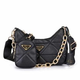 Goedkope 80% korting Luxe 3-delige draagtasset voor heren en dames designer tas hobo gouden ketting dames diagonale schouder meerdere stukken te koop handtas code 899