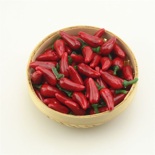 CHARECH 80pcs 2.5cm Chili Mini Mini Flores de espuma y verduras falsas artificiales Flores para boda Decoración de árboles de Navidad