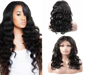 Goedkope 8A Losse Golf Natuurlijk Uitziende Haar full lace menselijk haar pruiken Voor Afro-Amerikanen Woman1030Inch Hele 1465301