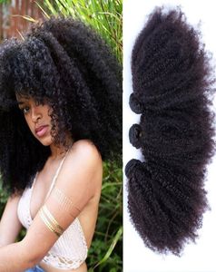 Pas cher 9A Vierge Mongole Crépus Bouclés Cheveux Blanchis Noeuds 100% Afro Crépus Bouclés Humains Vierges Faisceaux De Cheveux Aucun Rejet No 6110654