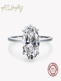 Accesorios baratos Jewelrings ailmay 3ct anillo de boda 925 esterlina plata ovalada óvalo anillos de compromiso de circonía para mujeres fina judío9109505