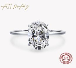 Accesorios baratos Jewelrings ailmay 3ct anillo de boda 925 plata esterlina ovalada óvalo de circonía anillos de compromiso para mujeres fina judía3564881