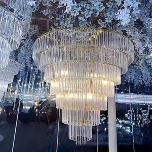 Acrílico barato Lámpara colgante de cristal moderna Lámpara colgante de techo de boda Lámpara LED de cristal nórdico Iluminación del vestíbulo del hotel Restaur