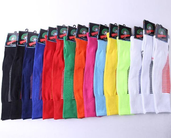 Chaussettes de football antidérapantes pour enfants adultes bon marché sur le genou Chaussettes épaisses en bas de la serviette Chaussettes longues confortables