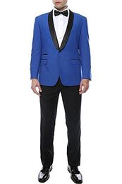 Goedkope en fijne shawl revers groomsmen one button bruidegom smoking mannen pakken bruiloft / prom / diner beste man blazer (jas + broek + tie) N12