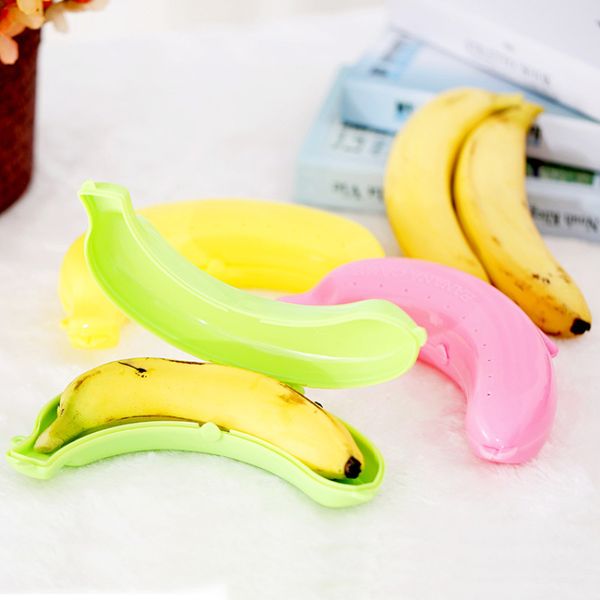 Boîte à banane pas cher Boîte extérieure mignonne Banana Protector Coucle conteneur Voyage de contenu en plein air Boîte à fruits de rangement Snacks Candy Solder 1PC