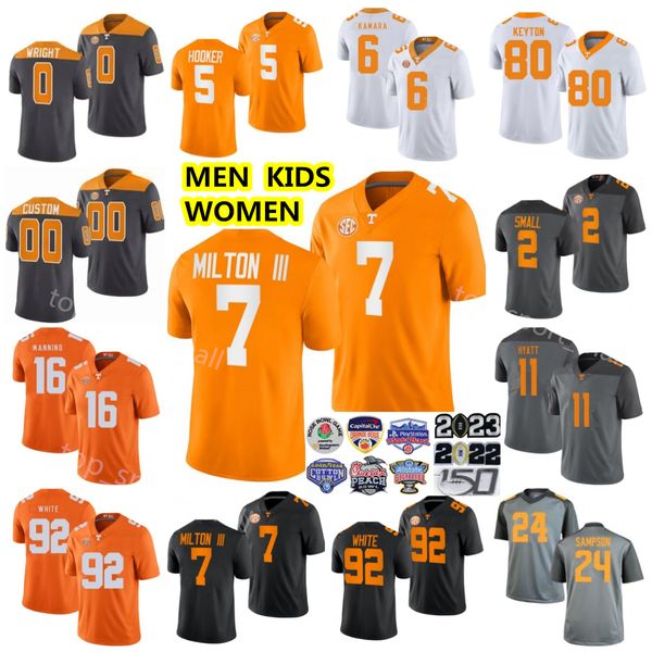 NCAA Tennessee Volunteers Joe Milton Jerseys III Hendon Hooker Dylan Sampson Jaylen Wright Jabari Small Reggie White Peyton Manning Alvin Kamara Football College