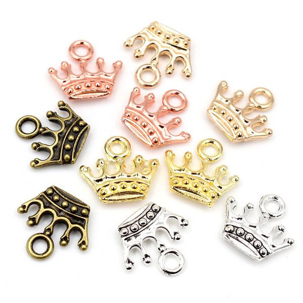 20pcs Charms Crown 13x14mm Tibetan Plate/Bronce Colgantes chapados joyas antiguas que hacen bricolaje de moda artesanal hecha a mano