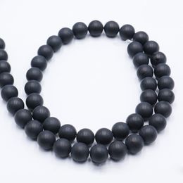 Beads de piedra natural redonda de ónice negro barato para joyas que hacen collar de pulsera de bricolaje 15 ''