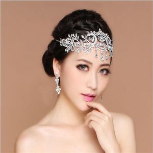 Pas cher Bling Argent Accessoires De Mariage Diadèmes De Mariée Hairgrips Cristal Strass Coiffes Bijoux Femmes Front Cheveux Couronnes H260i