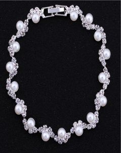 Perlas nupciales baratas, accesorios adornados, pulseras con cuentas de cristal, accesorios de mano para novia, cadena de joyería nupcial 4579092