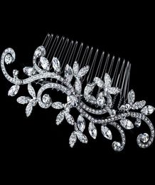 Barato Tiara nupcial Cristales Peine nupcial 2019 Clásico Chapado en plata Cristal de alta calidad Accesorio para el cabello nupcial Joyería para el cabello de boda 9246299