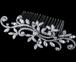 Cristaux de diadème de mariée pas cher peigne de mariée 2019 classique plaqué argent de haute qualité cristal accessoire de cheveux de mariée bijoux de cheveux de mariage2080213