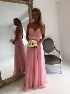 Bruiloft Party Jurken Chiffon Bruidsmeisjes Jurken 2016 Kant Applique Prom Dress A-Line Sweetheart Vestido de Festa Longo Formele Avondjurk