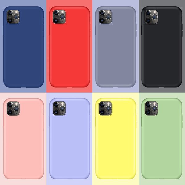 Coque de téléphone classique en Silicone liquide, bon marché, étui souple antichoc pour iPhone 13 12 11 Pro Max Mini X XR XS Max 7 8 6s Plus