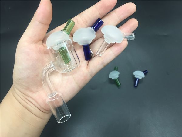 Pas cher coloré nouveau style universel UFO verre carb bouchon dôme pour double tube quartz ongles conseils thermique P Banger verre plate-forme pétrolière bongs