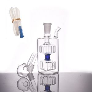 Pas cher coloré forme carrée mini eau dab rig bong tuyaux de brûleur à mazout en verre créatif avec buse de pointe de tuyau en silicone et bol mâle de 10 mm