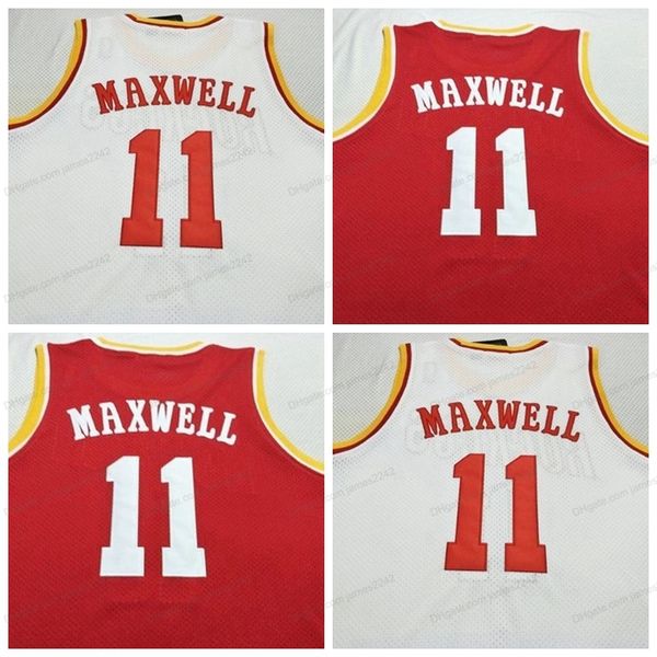 Custom # 11 Vernon Maxwell Basketball Jersey Men's Stitted White Rouge toute taille 2xs-5xl Nom et numéro de qualité supérieure