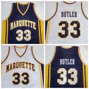 Personalizado # 33 Jimmy Butler Marquette College Basketball Jersey Hombres cosidos Cualquier tamaño 2XS-5XL Nombre y número de calidad superior